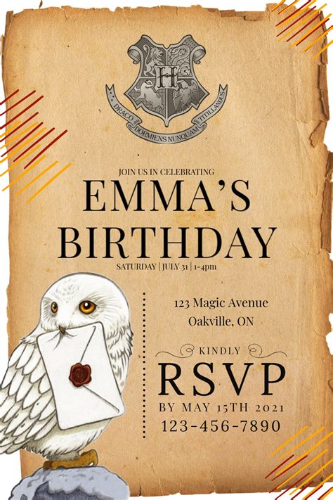 Harry Potter Invitation Hogwarts - Etsy