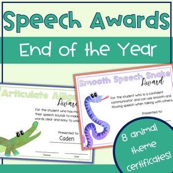 Speech Therapy End Of The Year Graduation Certificate Awards In