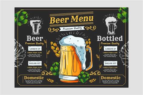 Free Vector Hand Drawn Beer Menu Template