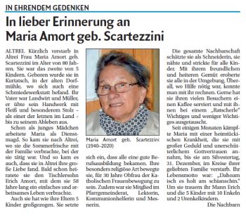 Traueranzeigen Von Maria Amort Trauer Bz