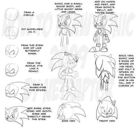 How to draw Sonic by NetRaptor on DeviantArt