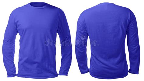 Blue Long Sleeved Shirt Design Template Stock Image Image Of Front