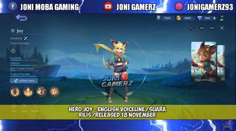 Inilah Tanggal Rilis Terbaru Hero Joy Mobile Legends Dafunda