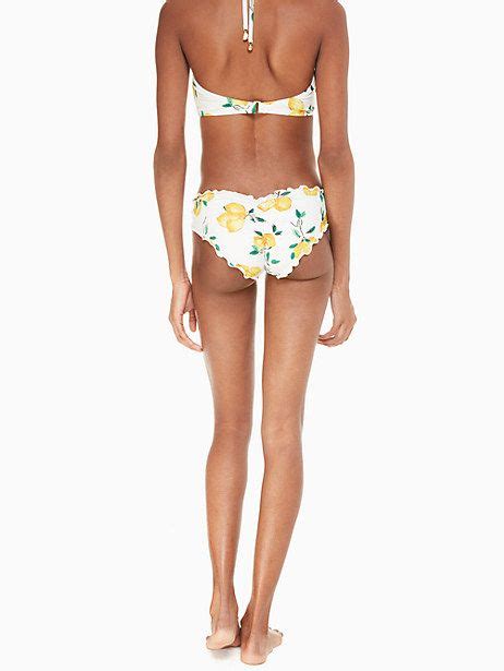 Kate Spade Lemon Beach Ruffle Edge Bikini Bottom Fresh White Size S