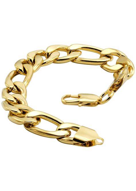 Gold Plated Figaro Bracelet Frostnyc