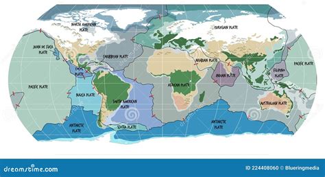 Carte Du Monde Montrant Les Limites Des Plaques Tectoniques