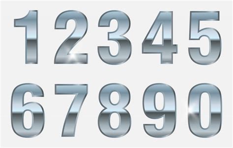 Premium Vector | Silver numbers collection