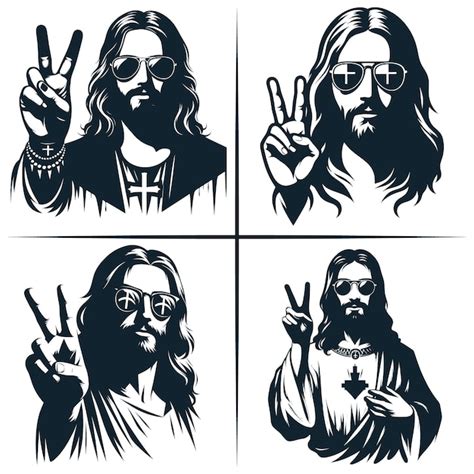 Premium Vector Cool Jesus Svg Son Of God Svg Jesus Peace Sign Clipart