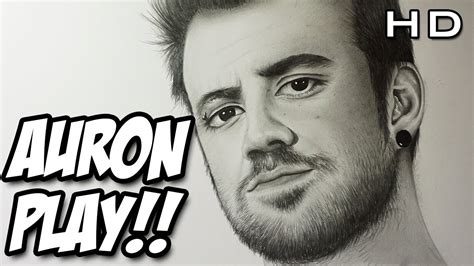 Dibujo de AuronPlay dibujando a Youtubers Retrato Realista a lápiz