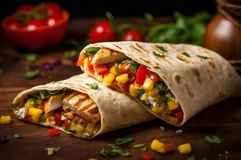 Premium Photo Grilled Chicken Mango Salsa Wrap