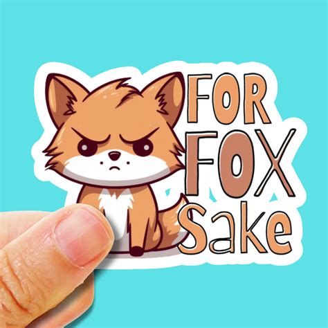 Cute Fox Sticker Funny Sticker For Water Bottles Or Laptops Waterproof Etsy