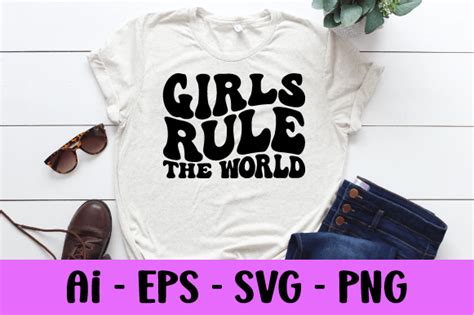 Girls Rule The World Retro Wavy Svg Graphic By RaiihanCrafts Creative