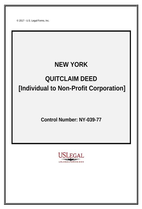 Synchronize Quitclaim Deed From An Individual To A Non Profit