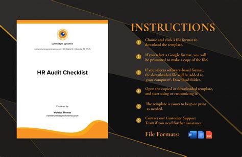 HR Audit Checklist Example in Word, PDF, Google Docs - Download ...