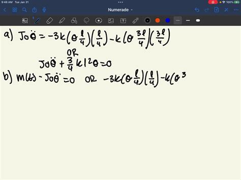 Solved Derive The Equations Of Motion For The 2 Dof System Shown Below