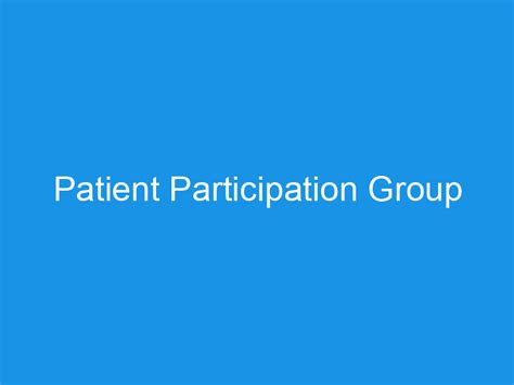 Patient Participation Group Sabden And Whalley Medical Group