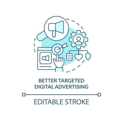 Better targeted digital advertising blue concept icon. Market