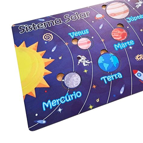 Quebra Cabeça Infantil Sistema Solar mdf Colorido Planetas Elo7