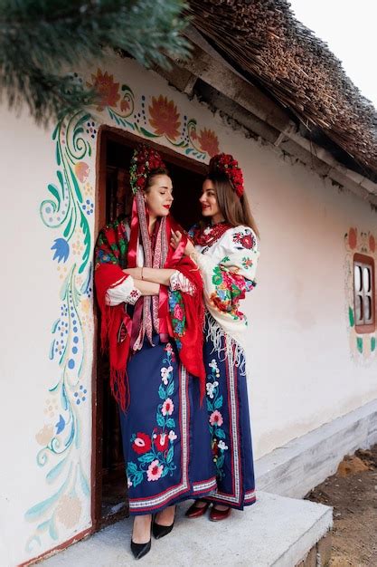 Premium Photo | Two Ukrainian women in traditional ethnic clothing and ...