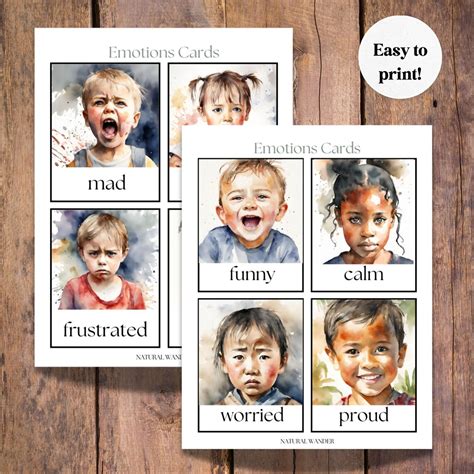 Emotion Cards, 20 Printable, Instant Download, Learning Emotions ...