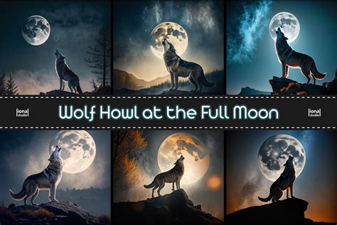 Wolf Howl at the Full Moon Background Graphic by lionalstudio ...