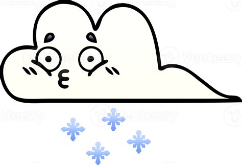 Gradient Shaded Cartoon Of A Snow Cloud 39924567 Png