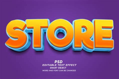 Store Psd 3d Editable Text Effect Graphic By Truevector · Creative Fabrica