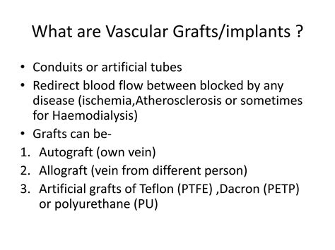 Vascular implants & grafts | PPTX