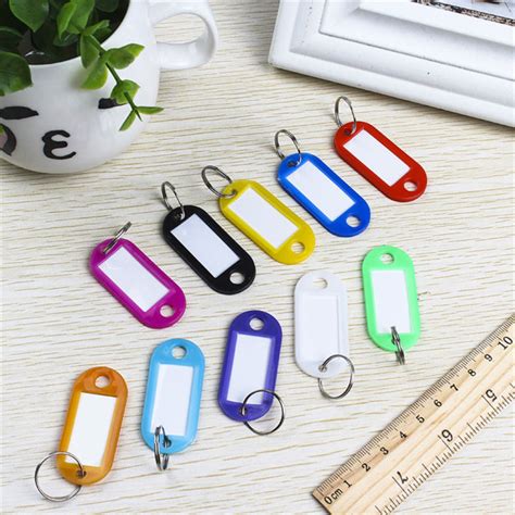 Pcs Plastic Keychain Key Fobs Luggage Id Label Name Cards Tags With