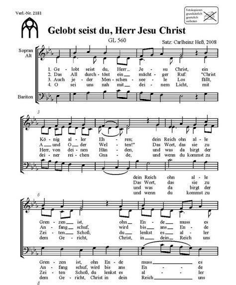 Gelobt seist du Herr Jesu Christ Carlheinz Heß Noten für