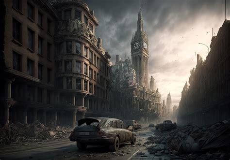 Premium Photo Apocalyptic View Of Destroyed London Post Apocalypse