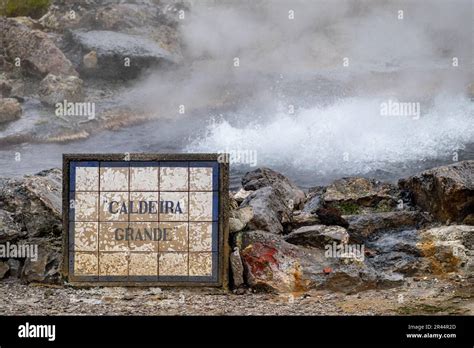 Fumaroles In Furnas Hot Springs Sao Miguel Island Azores Portugal