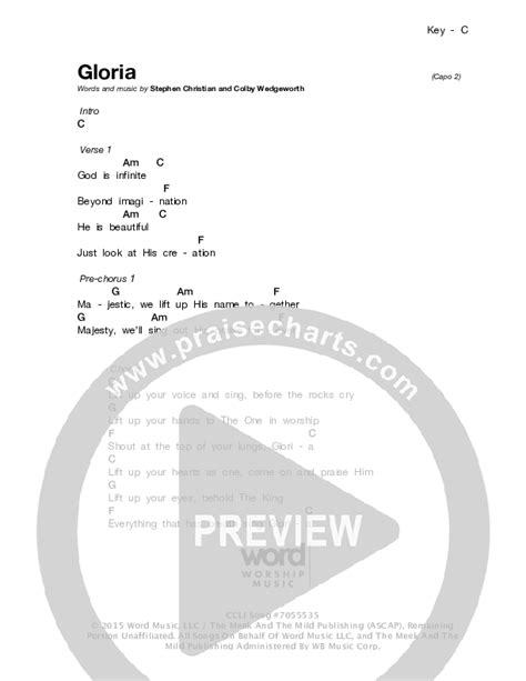 Gloria Chords PDF (Stephen Christian) - PraiseCharts