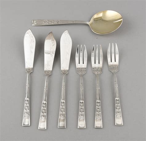 Wilkens Söhne Fischbesteck für 12 Personen Jugendstil auctions