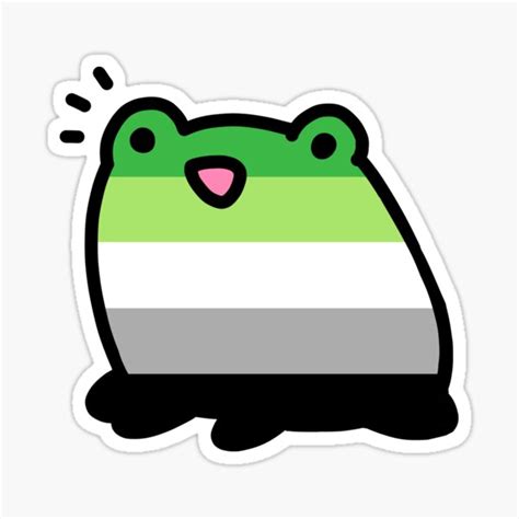 Cute Aromantic Pride Flag Frog Sticker For Sale By MiniCarousel