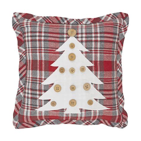 Vhc Brands Plaid Cotton Shell Polyester Lining Polyester Pillow