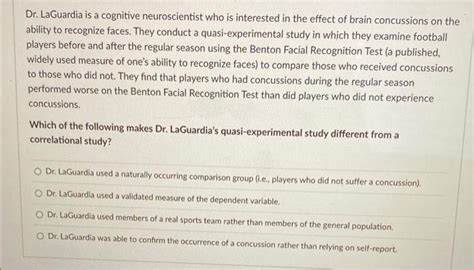 Solved Dr Laguardia Is A Cognitive Neuroscientist Who Is Chegg