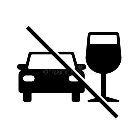 Don T Drink And Drive Pictogram Sign Prohibition Symbol Stock Vector Illustration Of