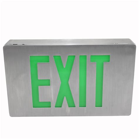 ISOLITE LPDCN GREEN DIE-CAST BRUSHED ALUMINUM LED EXIT SIGN | eBay