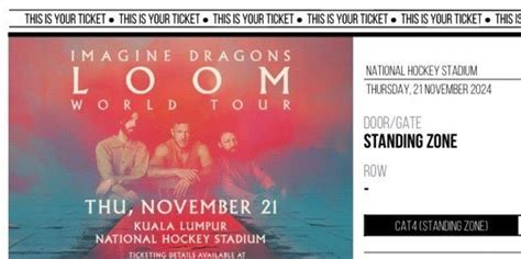 Cat X Imagine Dragons My Loom World Tour Tickets Vouchers