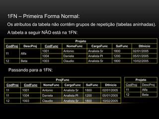 Normaliza O Banco De Dados Ppt