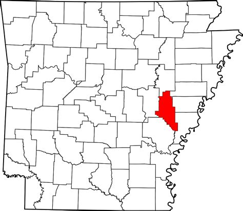 Map of Arkansas highlighting Monroe County