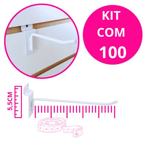 Gancho Para Painel Canaletado Kit Unidades Cm Cor Branco