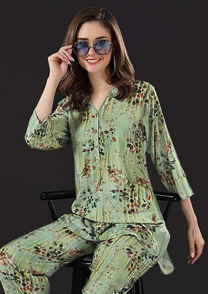 Rayon NightSuit Co OrdSet Lovebird Lingerie India