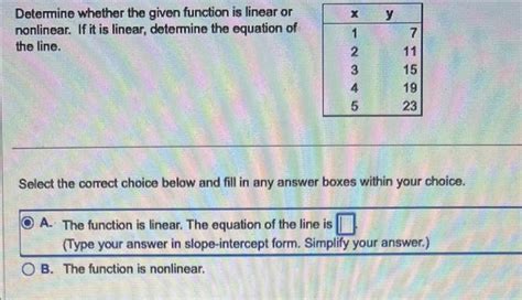 Solved Determine Whether The Given Function Is Linear Or Chegg