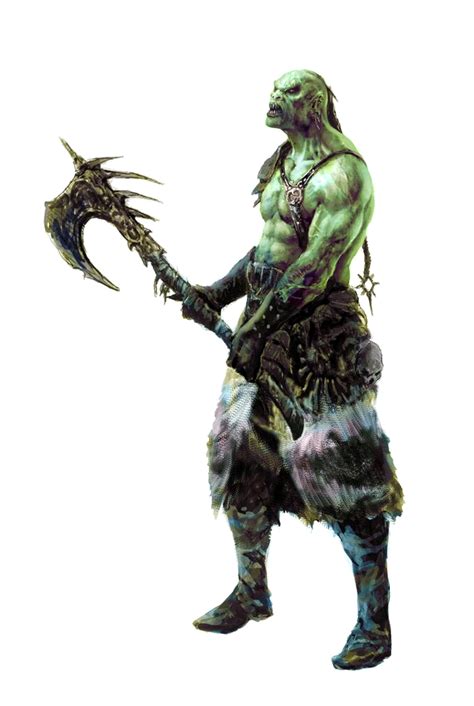 Male Orc Greataxe Barbarian Pathfinder PFRPG DND D D D20 Fantasy Dark