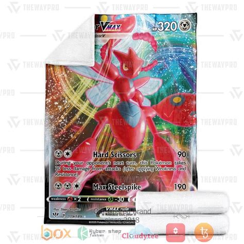 HOT Anime Pokemon Scizor VMAX Darkness Ablaze Blanket Express Your