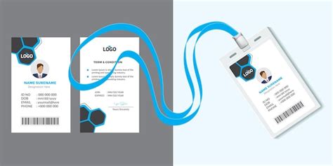 Carte D Identit En Plastique D Identification Avec Fermoir Et Cordes