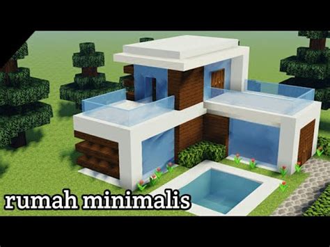 Tutorial Cara Membuat Rumah Minimalis Di Minecraft Youtube