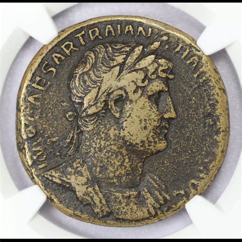 NGC VF Fine Style 5/5 3/5, Hadrian AE Sestertius Ancient Roman Coin NGC ...